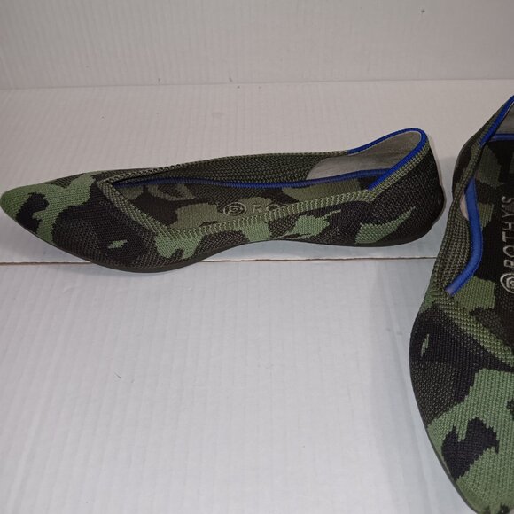 ROTHYS  THE POINTED OLIVE CAMO FLATS - Picture 8 of 11